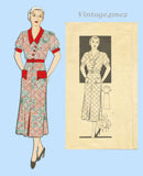 1930s Vintage Anne Adams Sewing Pattern 4673 Misses Street Dress Sz 38 Bust