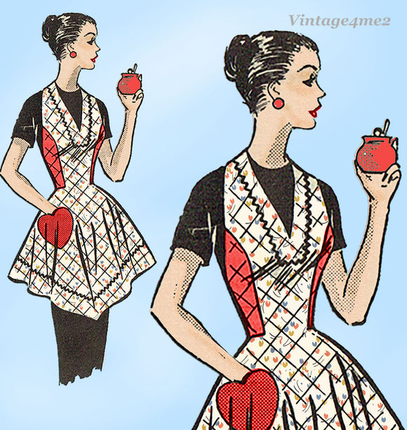 Anne Adams 4731: 1940s Cute Misses Flared Apron Sz MED Vintage Sewing Pattern
