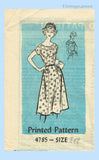 Anne Adams 4785: 1950s Easy Misses Day Dress Sz 34 B Vintage Sewing Pattern