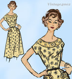Anne Adams 4785: 1950s Easy Misses Day Dress Sz 34 B Vintage Sewing Pattern