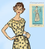 Anne Adams 4785: 1950s Easy Misses Day Dress Sz 34 B Vintage Sewing Pattern