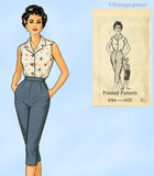 Anne Adams 4794: 1960s Womens Peddle Pusher Pants Sz 42 B Vintage Sewing Pattern