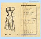 1940s Vintage Anne Adams Sewing Pattern 4834 Uncut Misses Sun Dress Sz 32 Bust