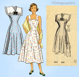 1940s Vintage Anne Adams Sewing Pattern 4834 Uncut Misses Sun Dress Sz 32 Bust