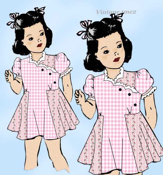 1940s Vintage Anne Adams Pattern 4868 Sweet WWII Girls Dress Size 8 –  Vintage4me2