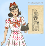 Anne Adams 4898: 1940s Little Girls Sailor Dress Sz 10 Vintage Sewing Pattern
