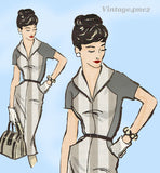 1950s Vintage Anne Adams Sewing Pattern 4901 Misses Slender Dress Size 36 Bust