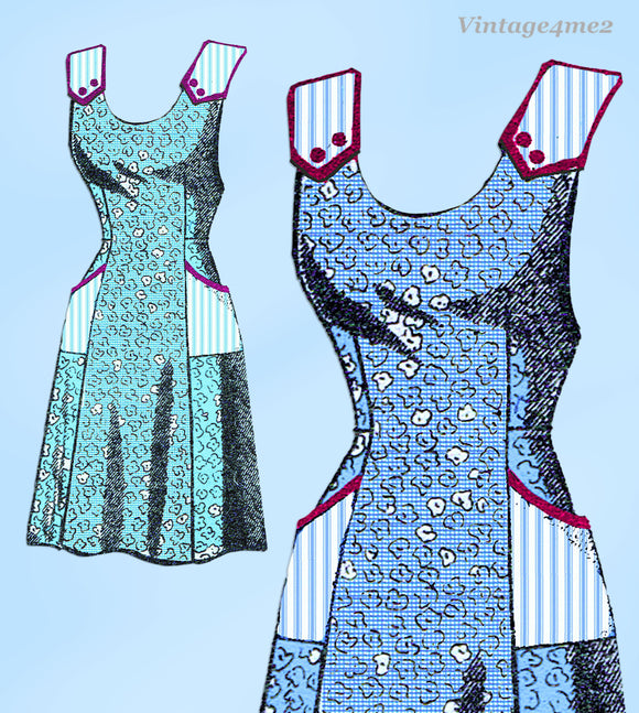 Anne Adams 4930: 1940s Misses Farm Kitchen Apron Size XL Vintage Sewing Pattern