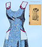 Anne Adams 4930: 1940s Misses Farm Kitchen Apron Size XL Vintage Sewing Pattern