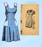 Anne Adams 4930: 1940s Misses Farm Kitchen Apron Size XL Vintage Sewing Pattern