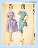 McCall's 5687: 1960s Uncut Misses Street Dress Sz 34 Bust Vintage Sewing Pattern
