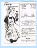 Mail Order 5876: 1940s Uncut Misses Full Bib Apron Sz 34 B Vintage Sewing Pattern