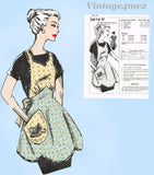 Mail Order 5876: 1940s Uncut Misses Full Bib Apron Sz 34 B Vintage Sewing Pattern