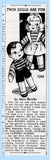 1940s Vintage Mail Order Transfer Pattern 7293 Uncut Boy & Girl Twin Sock Dolls