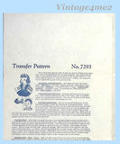 1940s Vintage Mail Order Transfer Pattern 7293 Uncut Boy & Girl Twin Sock Dolls