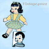 1940s Vintage Mail Order Transfer Pattern 7293 Uncut Boy & Girl Twin Sock Dolls