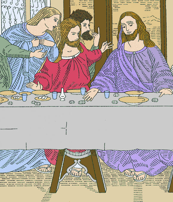 1940s Vintage Laura Wheeler Embroidery Transfer 794 Uncut Last Supper Picture