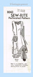 1950s Original Vintage Mail Order Pattern 8042 Misses Princess Cut Apron Sz 38 B
