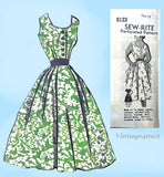Mail Order 8123: 1950s Full Skirt Rockabilly Dress Sz 32 B Vintage Sewing Pattern