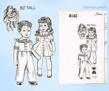 1940s Vintage Mail Order Sewing Pattern 8142 Uncut 30in Brother Sister Sailor Dolls