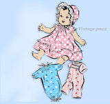 Mail Order 8258: 1950s Cute 16inch Baby Doll Clothes Set Vintage Sewing Pattern