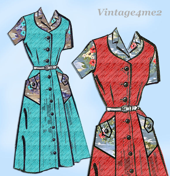1950s Vintage Mail Order Sewing Pattern 8326 Uncut Plus Size Jumper Dress 40B
