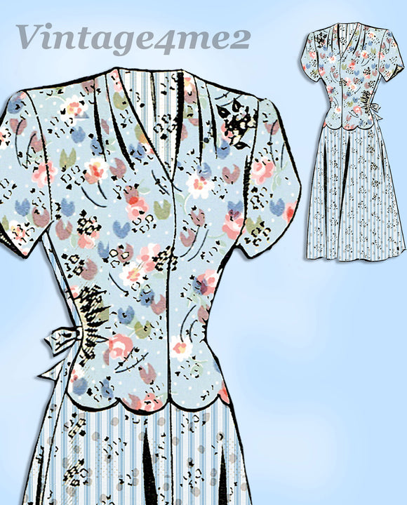 1940s Vintage Mail Order Sewing Pattern 8339 Uncut Sue Barnett Dress Sz 36 B