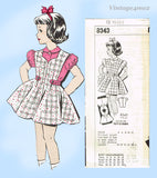1960s Vintage Mail Order Pattern 8343 Cute Sue Marchbanks Girls Dress Sz 12
