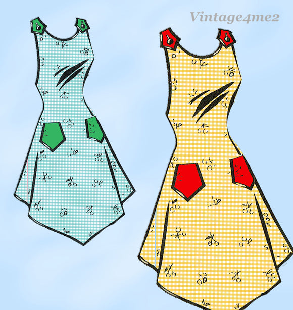 Mail Order 8641: 1940s Lovely Misses Full Bib Apron Sz 32 B Vintage Sewing Pattern