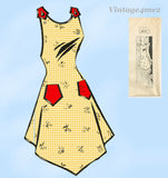 Mail Order 8641: 1940s Lovely Misses Full Bib Apron Sz 32 B Vintage Sewing Pattern