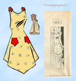 Mail Order 8641: 1940s Lovely Misses Full Bib Apron Sz 32 B Vintage Sewing Pattern