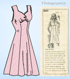 Mail Order 8643: 1940s Misses WWII Sun Dress Sz 34 B Vintage Sewing Pattern