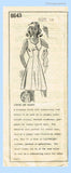 Mail Order 8643: 1940s Misses WWII Sun Dress Sz 34 B Vintage Sewing Pattern