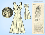 Mail Order 8643: 1940s Misses WWII Sun Dress Sz 34 B Vintage Sewing Pattern
