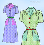 Mail Order 8646: 1950s Uncut Misses Shirtwaist Dress 32B Vintage Sewing Pattern
