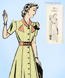 Mail Order 8654: 1940s Misses WWII Shirtwaist Dress Sz 34 B Vintage Sewing Pattern