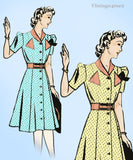 Mail Order 8654: 1940s Misses WWII Shirtwaist Dress Sz 34 B Vintage Sewing Pattern