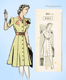 Mail Order 8654: 1940s Misses WWII Shirtwaist Dress Sz 34 B Vintage Sewing Pattern