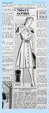 Mail Order 8654: 1940s Misses WWII Shirtwaist Dress Sz 34 B Vintage Sewing Pattern