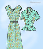 Mail Order 8915: 1950s Uncut Misses Dress & Jacket 39 B Vintage Sewing Pattern