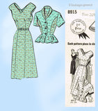 Mail Order 8915: 1950s Uncut Misses Dress & Jacket 39 B Vintage Sewing Pattern