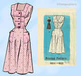 1950s Vintage Marian Martin Sewing Pattern 9014 Uncut Misses Sun Dress Sz 35 B
