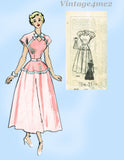 1940s Vintage Marian Martin Sewing Pattern 9049 Uncut Misses Keyhole Dress 34 B