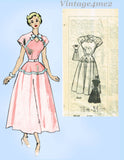 1940s Vintage Marian Martin Sewing Pattern 9049 Uncut Misses Keyhole Dress 34 B