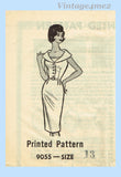 1950s Vintage Marian Martin Sewing Pattern 9055 Stylish Misses Sun Dress 33 B