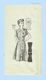 1940s Vintage Marian Martin Sewing Pattern 9093 Misses WWII Street Dress Sz 37 B