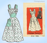 1950s Vintage Marian Martin Sewing Pattern 9114 Chic Misses Sun Dress Sz 36 B