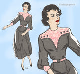 Marian Martin 9120: 1940s Misses Street Dress Sz 34 B Vintage Sewing Pattern