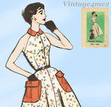 1950s Vintage Marian Martin Sewing Pattern 9198 Chic Misses Sun Dress Sz 36 B