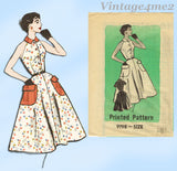 1950s Vintage Marian Martin Sewing Pattern 9198 Chic Misses Sun Dress Sz 36 B